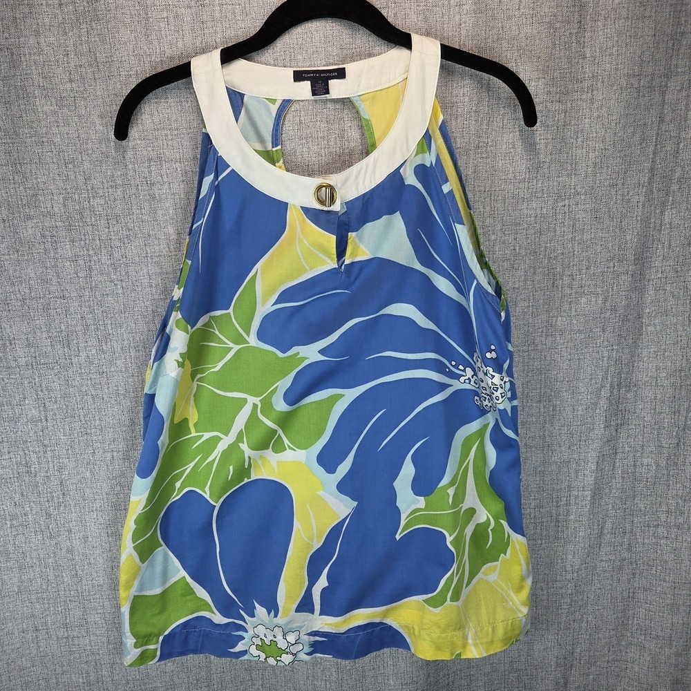 Tommy Hilfiger Women's Tropical Beach Top Floral Pullover Shirt Size 12